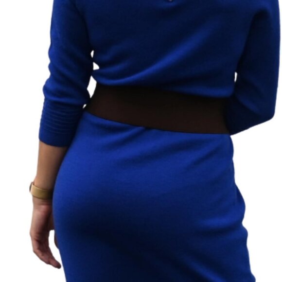 TALBOT 100% Merino wool midi strait dress - Picture 5 of 7